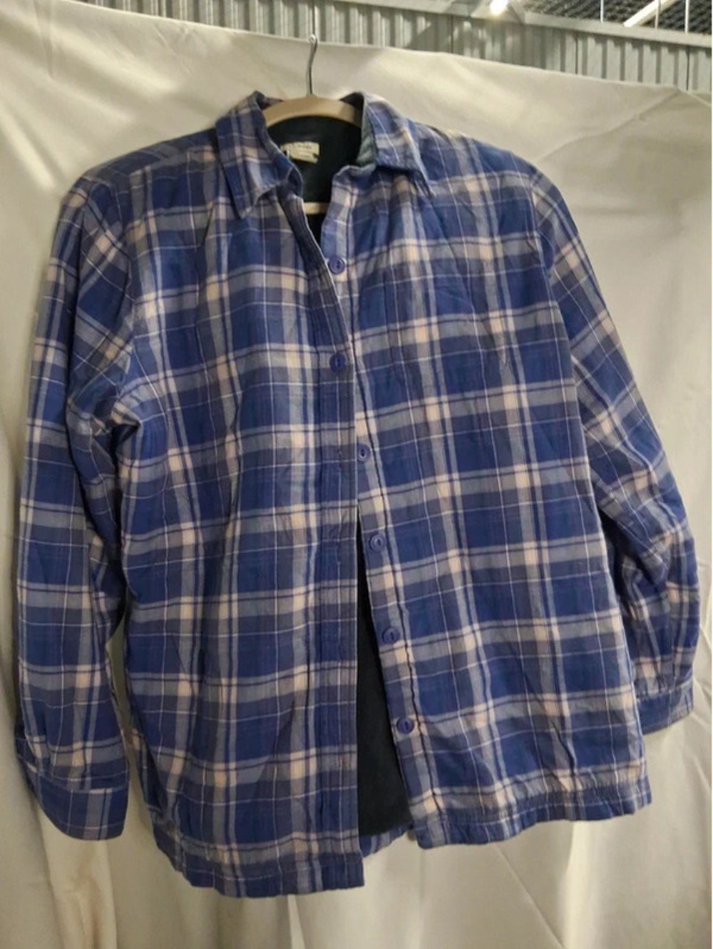 LL Bean Fleece Lined Flannel Shirt Womens Small Jacket  Plaid Shacket